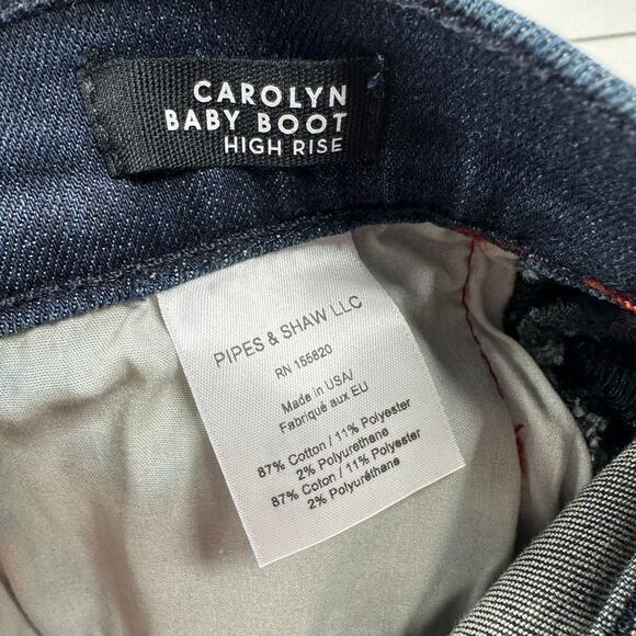 Veronica Beard Jeans Womens 22 Blue Carolyn Baby Boot High Rise Midnight New - Picture 6 of 14